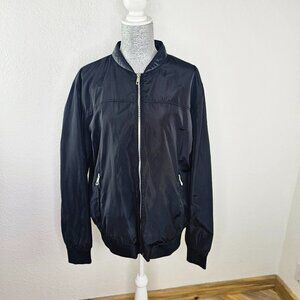 Zara Black Windbreaker Bomber Rain Jacket